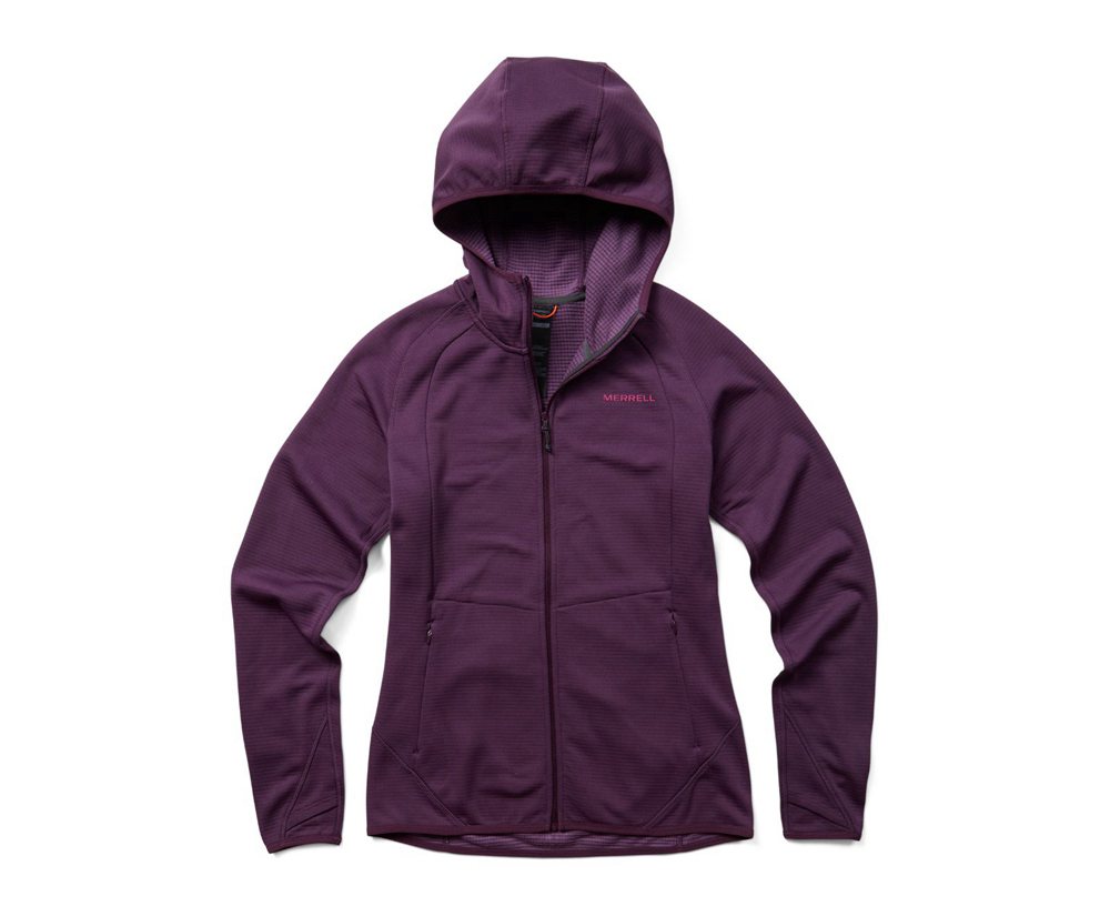 Merrell Jackets Purple - Terrain Geotex Full Zip Hoodie - Womens 79GWCYAXV